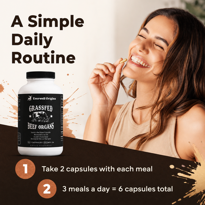 Everwell Beef Organs Capsules To Support Nerve Restoration And Daily Energy*