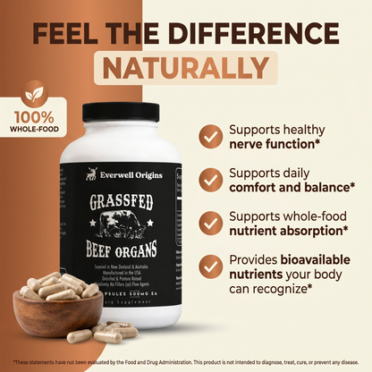 Everwell Beef Organs Capsules To Support Nerve Restoration And Daily Energy*